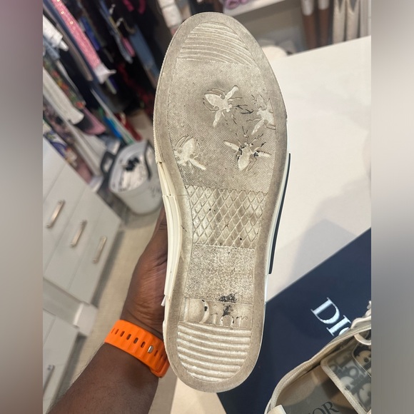 Men’s Dior B23 low top sneaker in white and black Dior oblique canvas. Size 49. - Picture 3 of 9